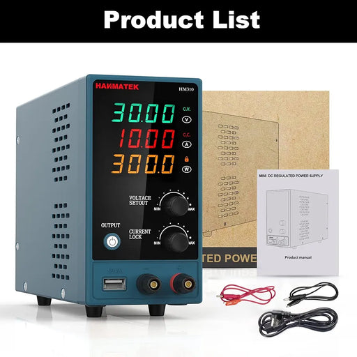 HANMATEK DC Power Supply for Electronics with adjustable voltage and current settings