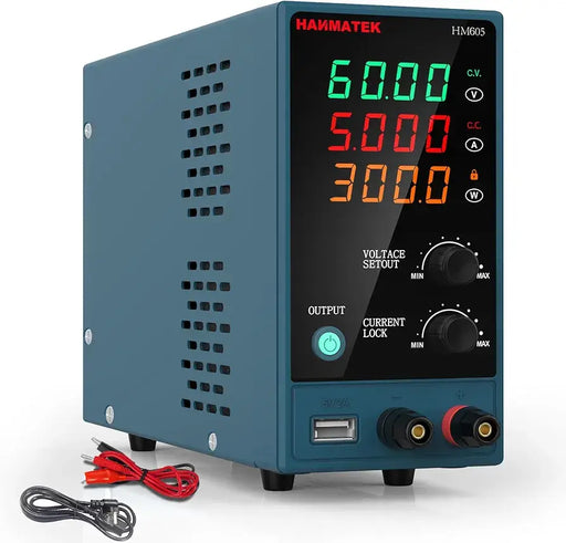 HANMATEK® Mini DC Power Supply HM605 with adjustable voltage and current settings