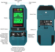 HANMATEK® 6-in-1 wall scanner stud finder with display, indicator lights, and sensor features