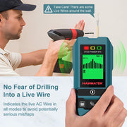 HANMATEK® 6-in-1 wall scanner stud finder with live wire detection and easy-to-read display