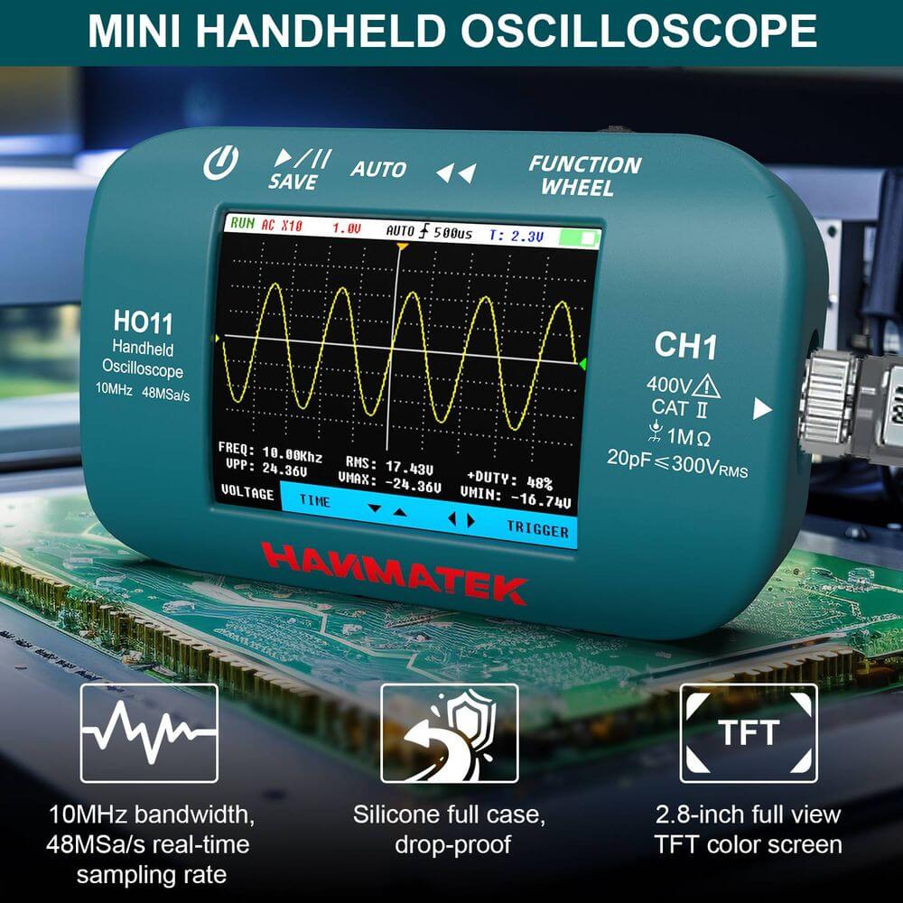 HANMATEK HO11 ハンドヘルド デジタル オシロスコープ - 10MA HANMATEK® HO11 Handheld Oscilloscope for Precision Measure — Hanmatek