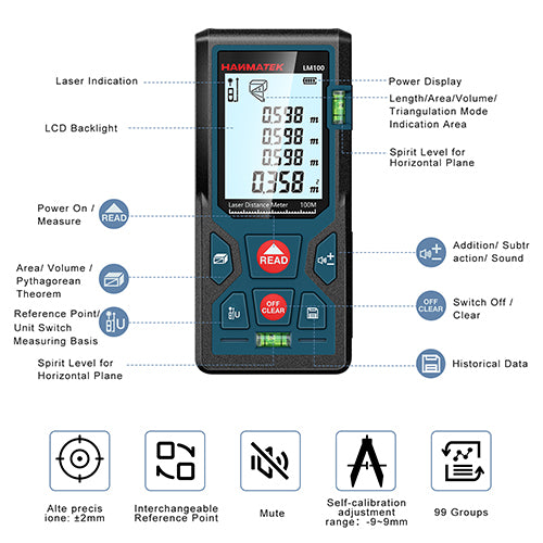 HANMATEK® LM100 Laser Measure - Hanmatek