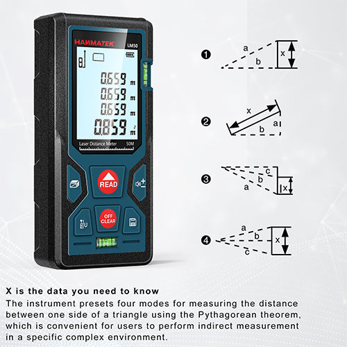 HANMATEK® LM50 Laser Distance Meter - Hanmatek