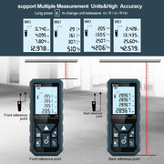 HANMATEK® laser distance meter 165ft with large display and multiple measurement units for accurate readings
